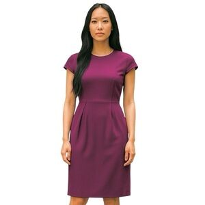 MM LaFleur Deep Plum Purple Size 0 Masha Midi Sheath Dress